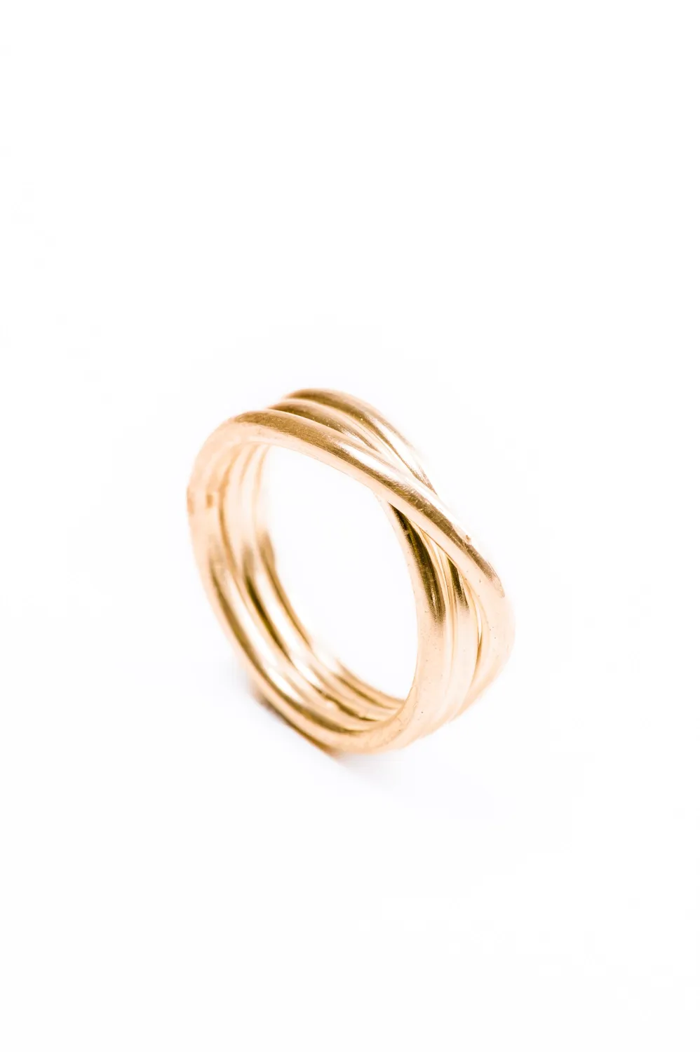 Flor Rubaja 3 Giri anello spirale placcato oro