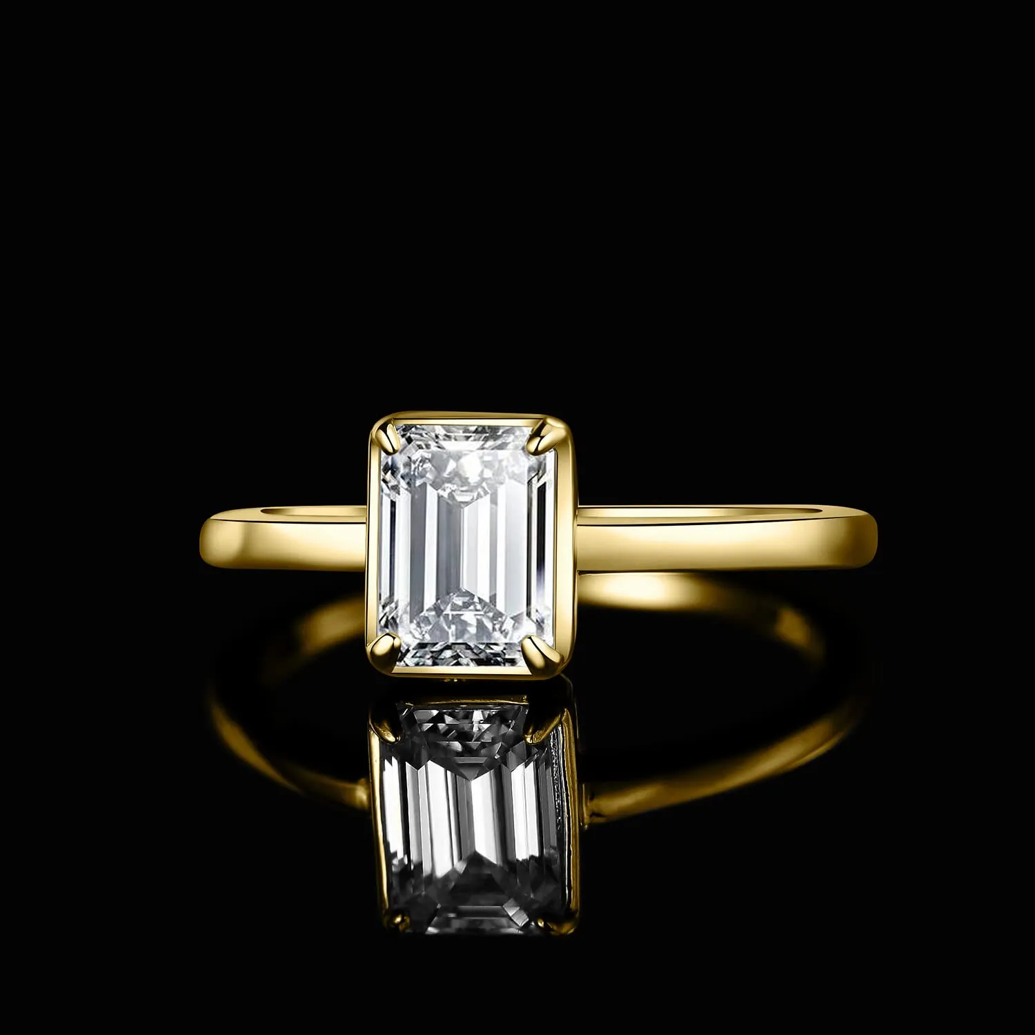 JewelryPalace Solitario Anello Argento Moissanite Smeraldo Mis.18.5
