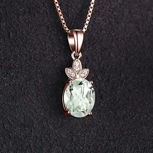 JewelryPalace Classica ovale collana oro rosa ametista verde
