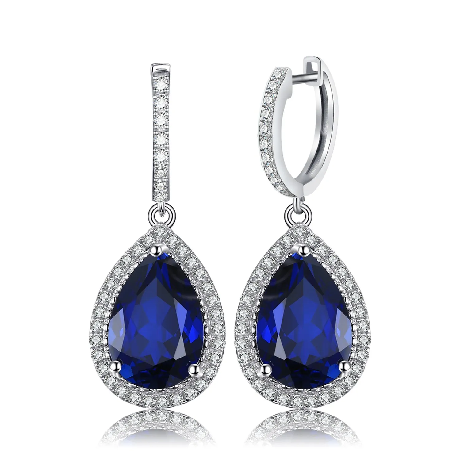 JewelryPalace Orecchini pendenti zaffiro pera oro